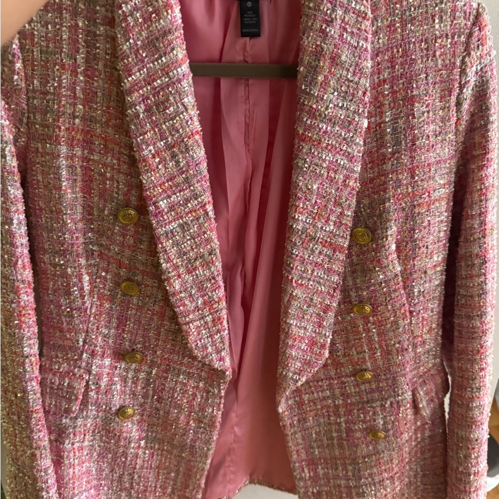 Aqua Multicolor Tweed Blazer